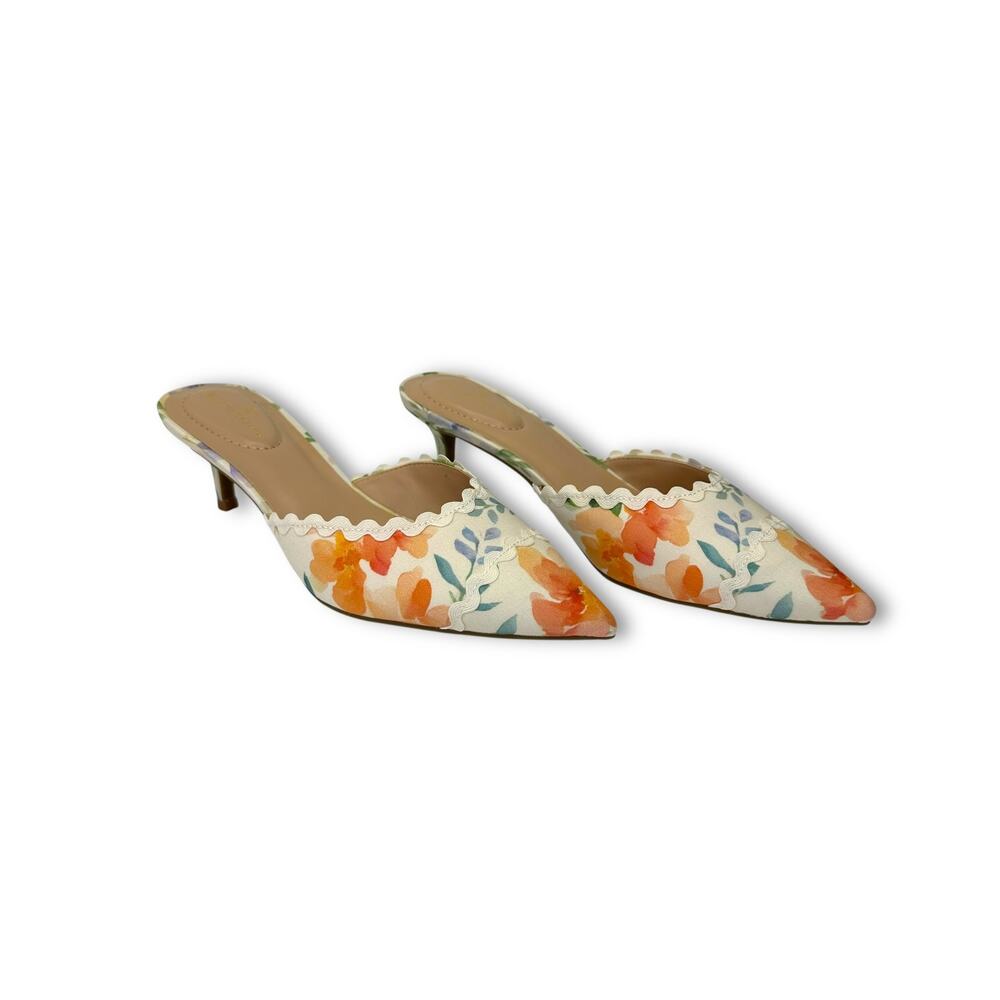 Bandolino Mymy Slip-on Pointy Toe Kitten Heel Dress Pumps 6.5 Light Pink Floral - Picture 6 of 12